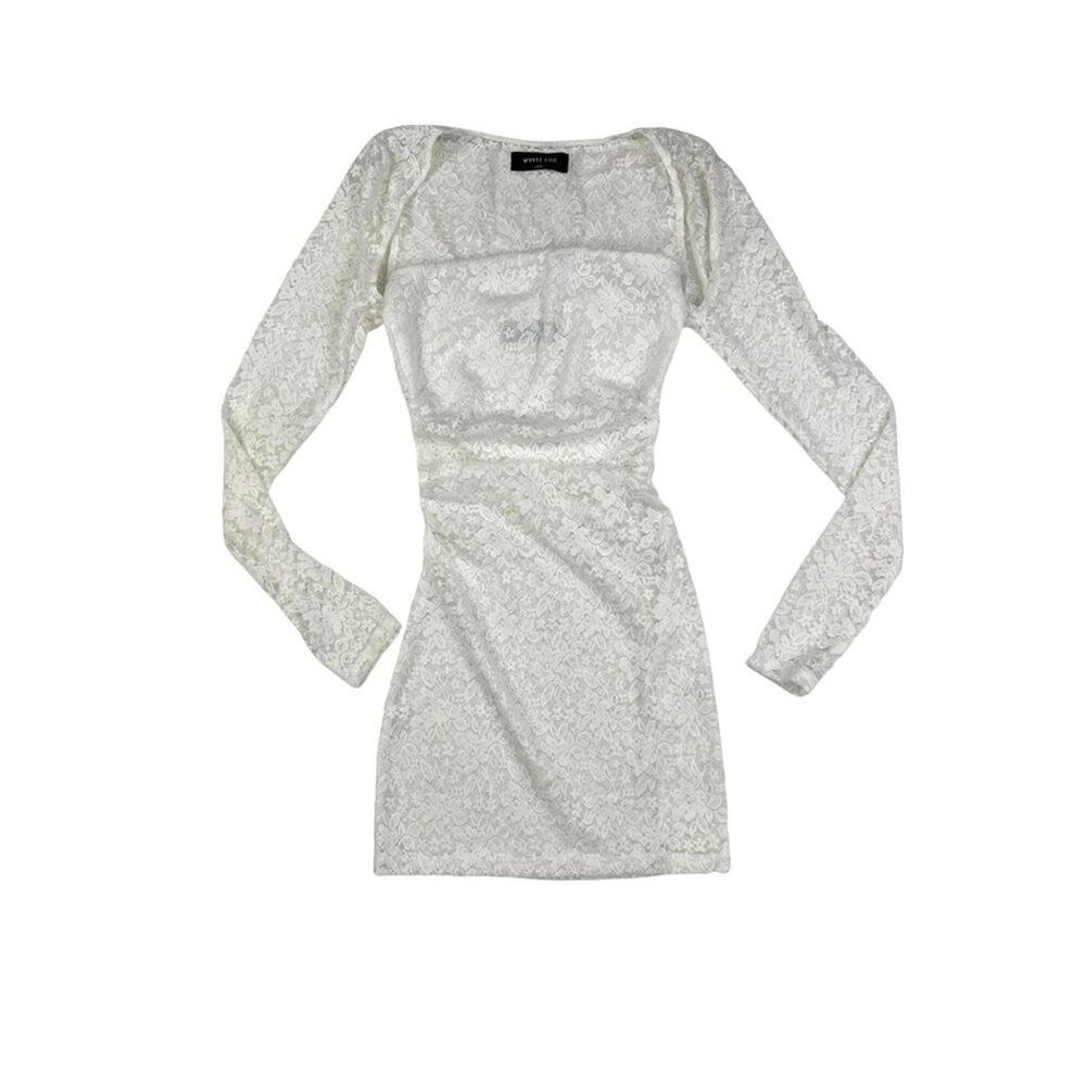 White Fox Boutique - "Work This Out" Lace Bolero Top Set in White